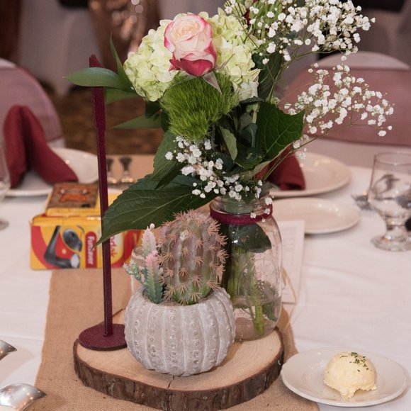 Faux succulents in 2.5”x3”H circular Pot (2 designs available). - Picture 2 of 9